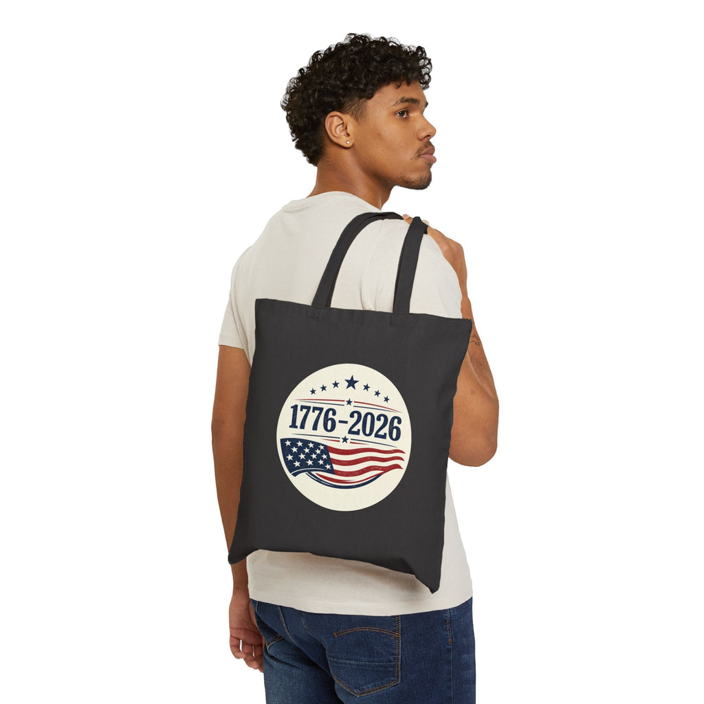 1776–2026 Patriotic Canvas Tote Bag | Vintage Americana USA Carryall