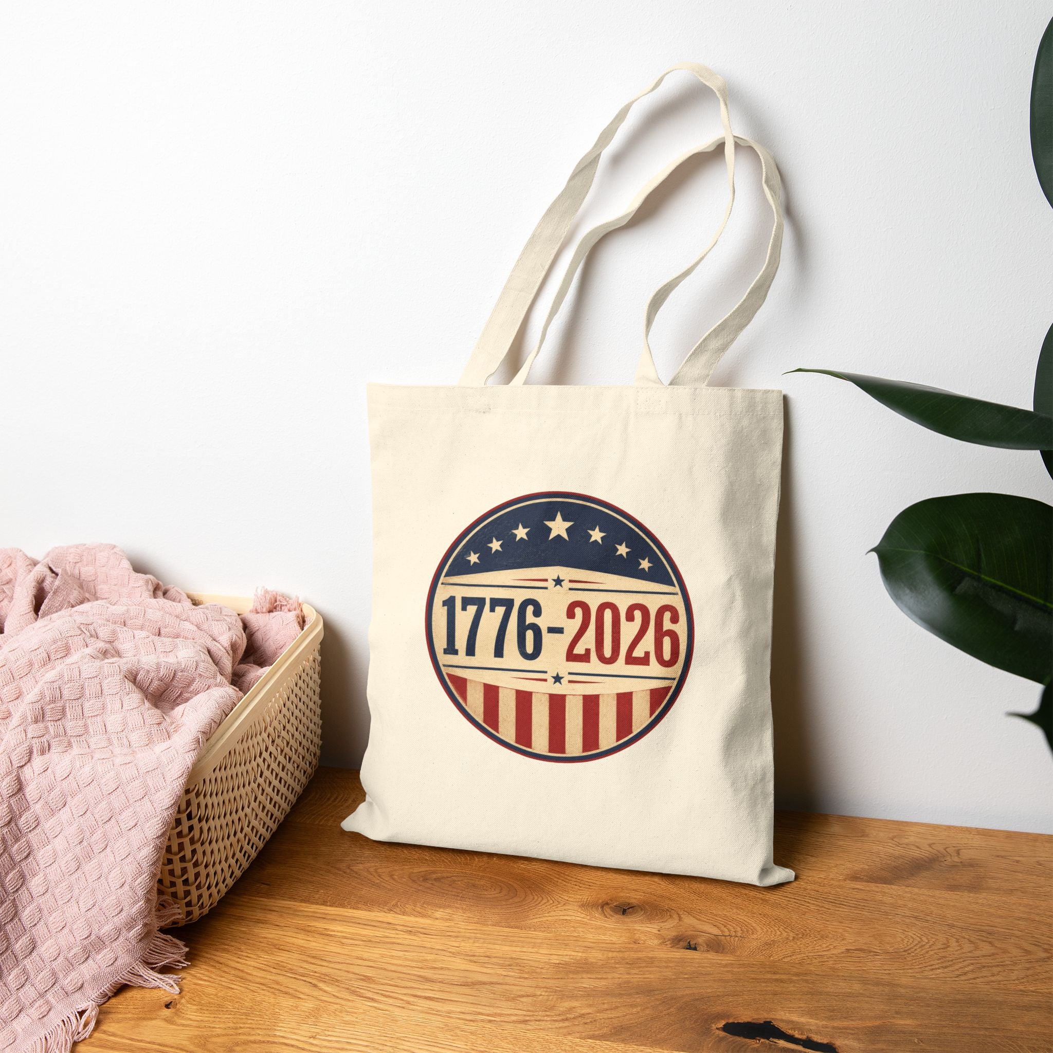 1776–2026 America Anniversary Canvas Tote Bag | Patriotic USA Carryall