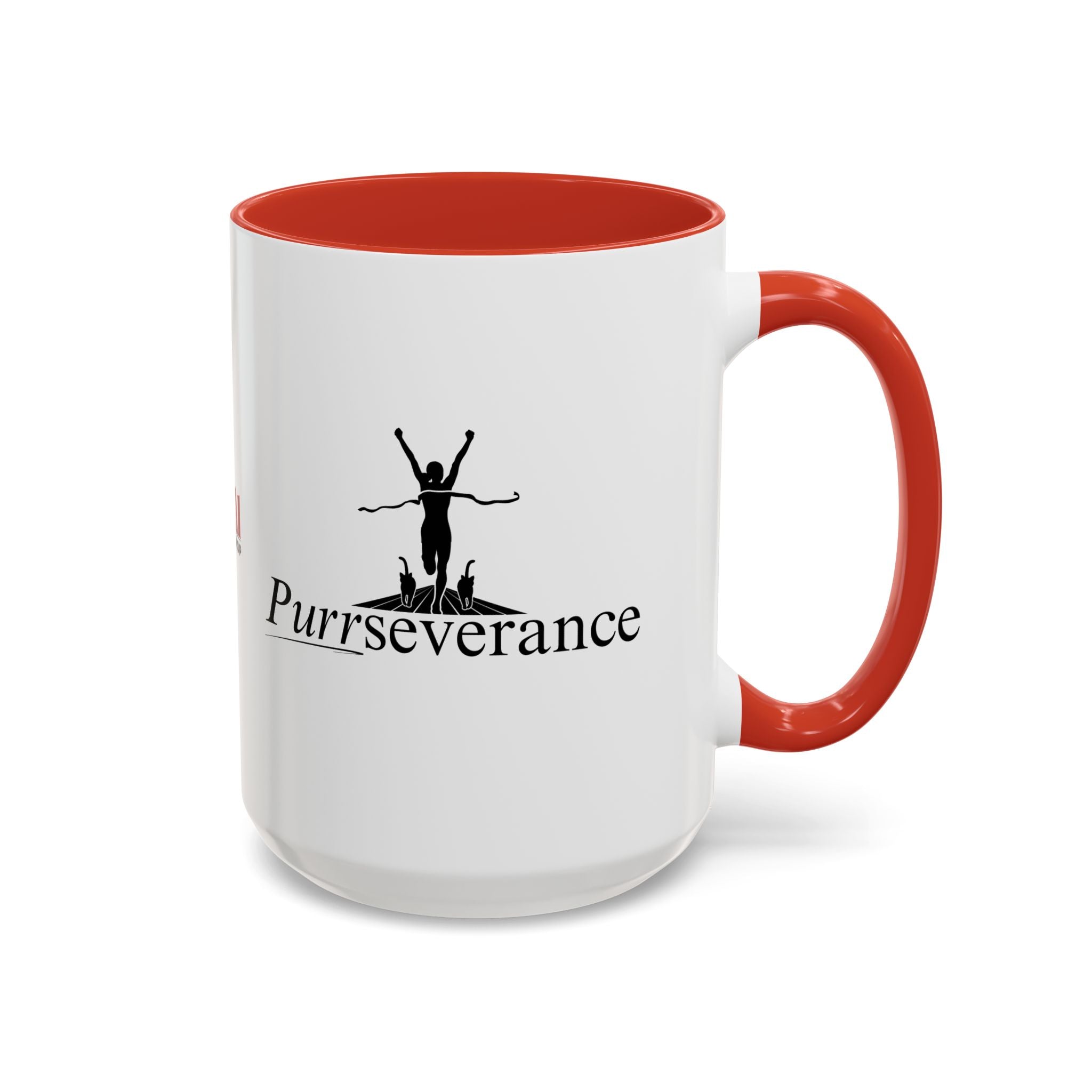 Photo depicting the ​Purrseverance Accent Coffee Mug (11, 15oz) from EpiAl's Shop.