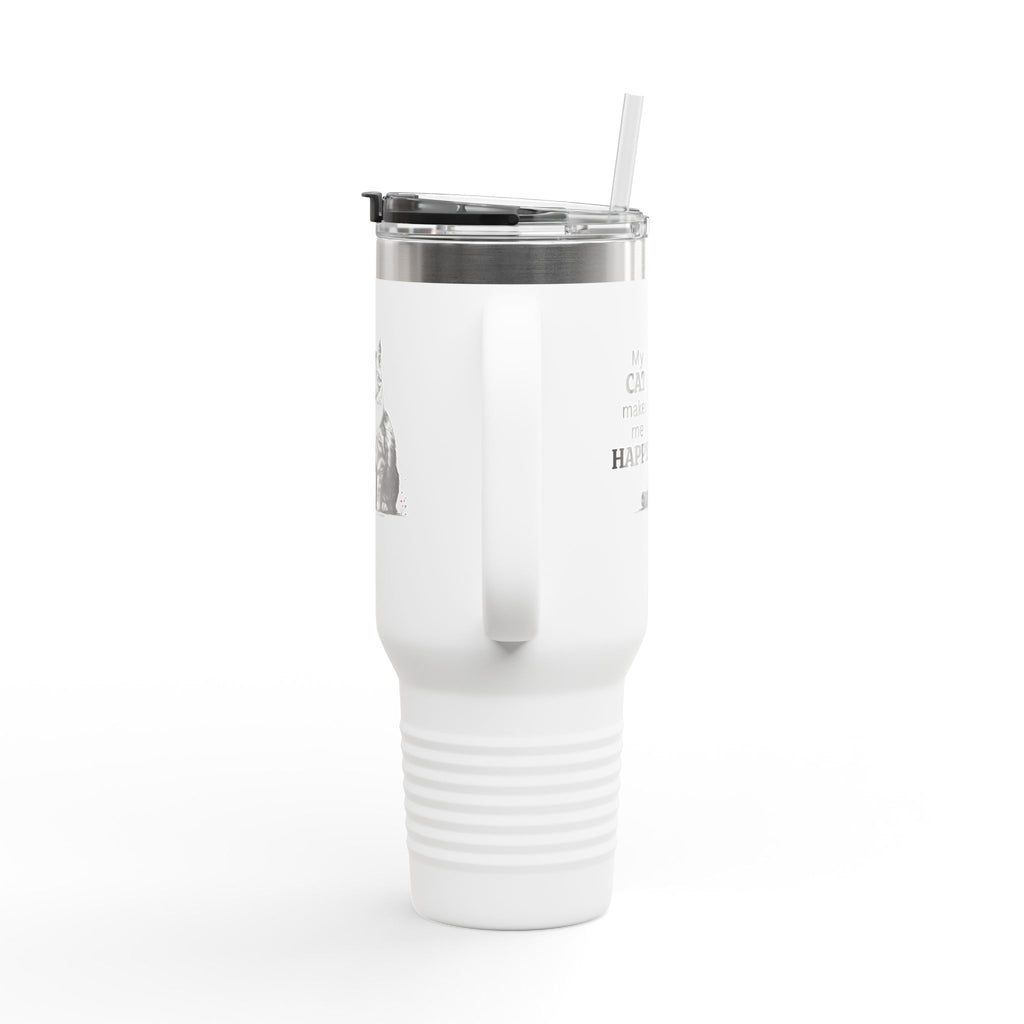 My Cat Makes Me Happy Insulated Travel Mug, 40oz