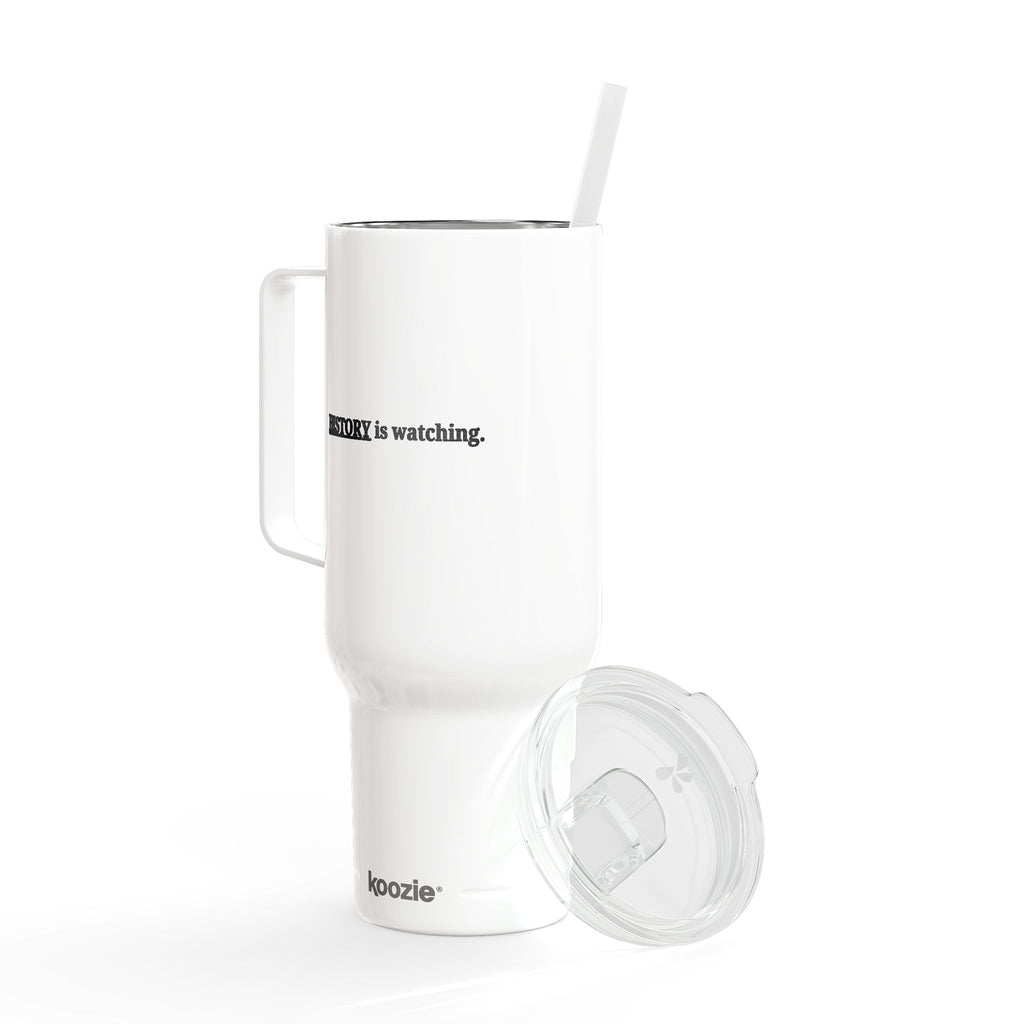 History Is Watching 40oz Insulated Tumbler – Engraved Travel Mug with Handle