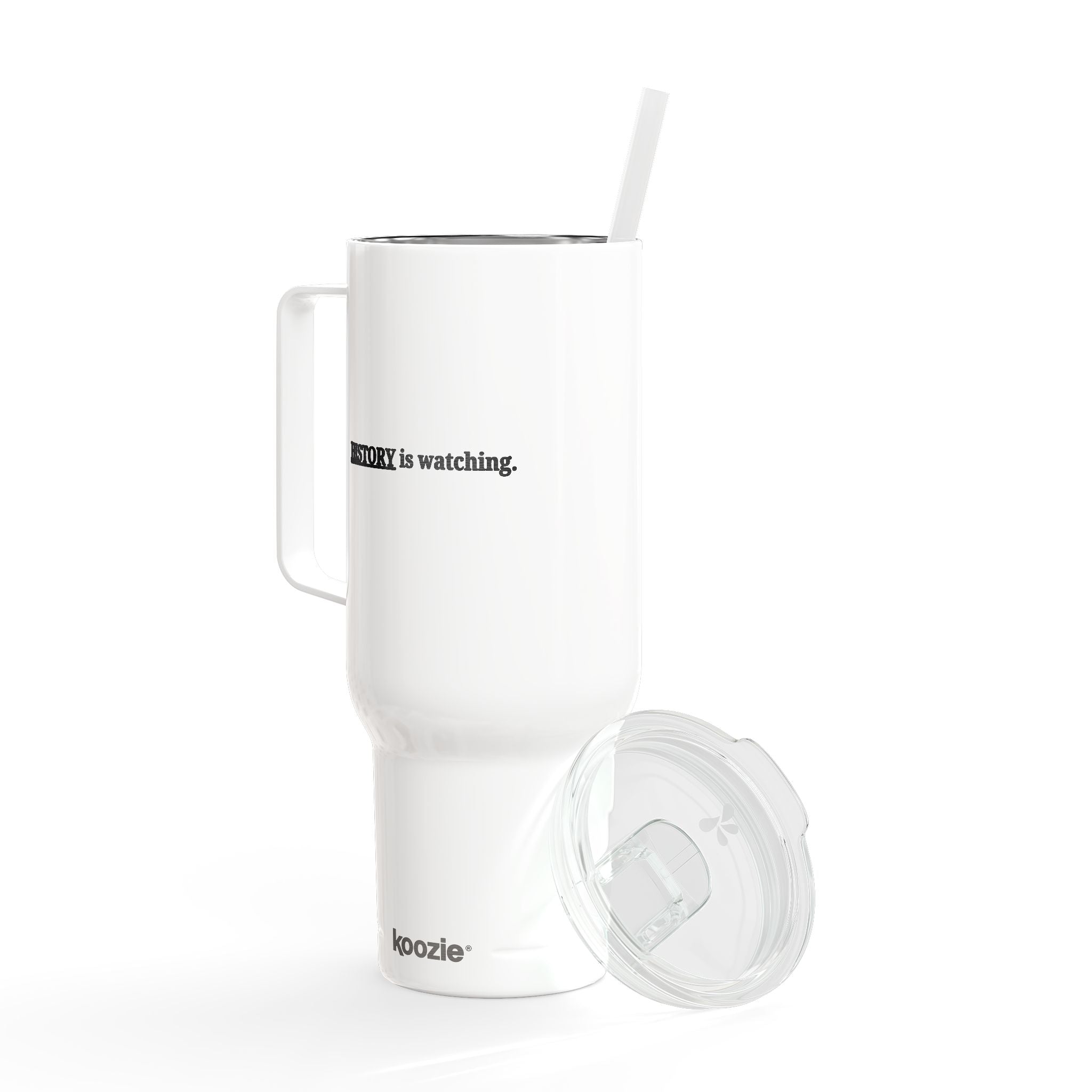 History Is Watching 40oz Insulated Tumbler – Engraved Travel Mug with Handle