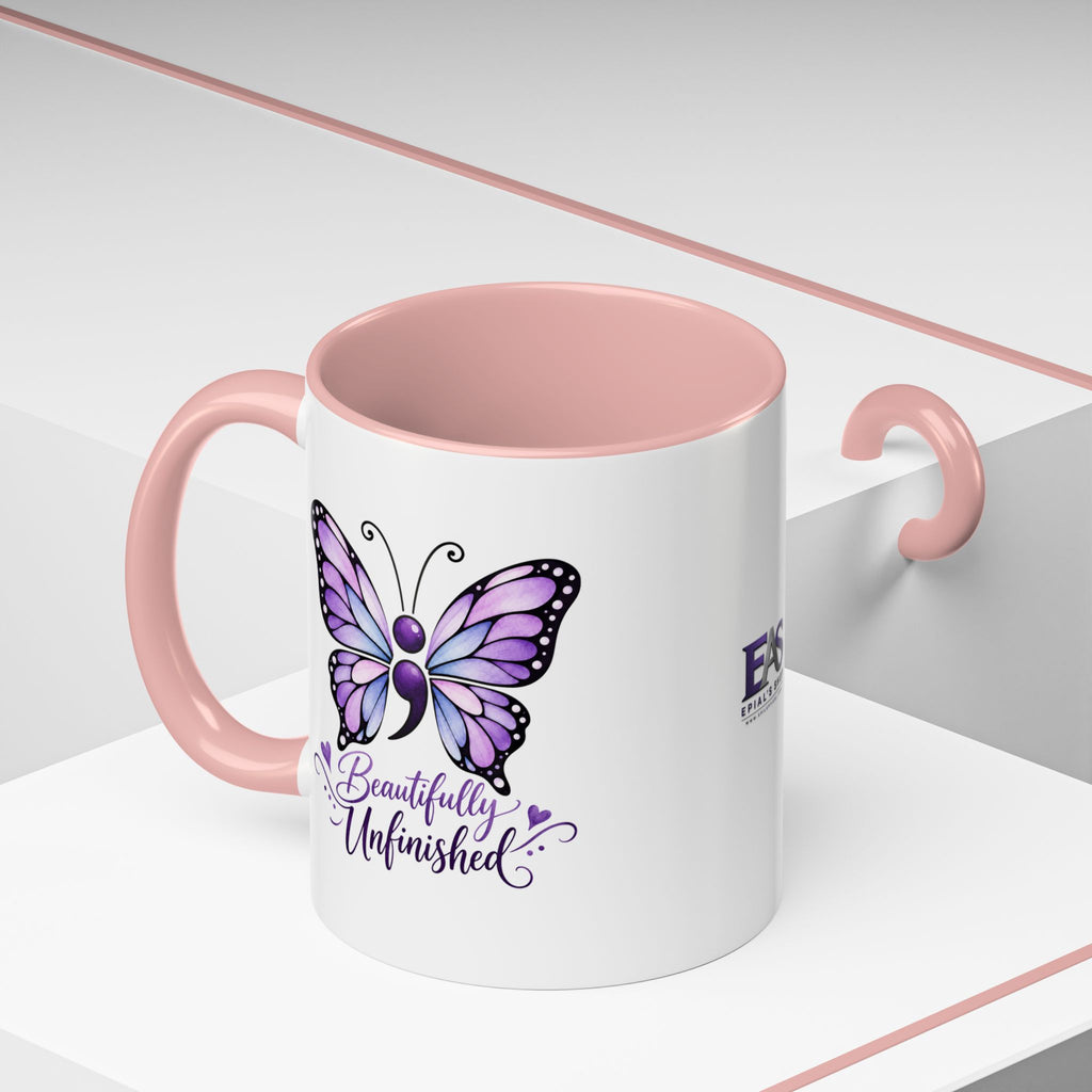 Beautifully Unfinished Semicolon Suicide Awareness Mug