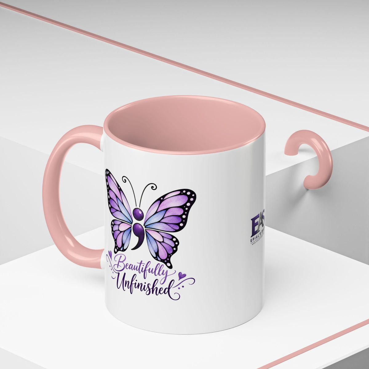 Beautifully Unfinished Semicolon Suicide Awareness Mug