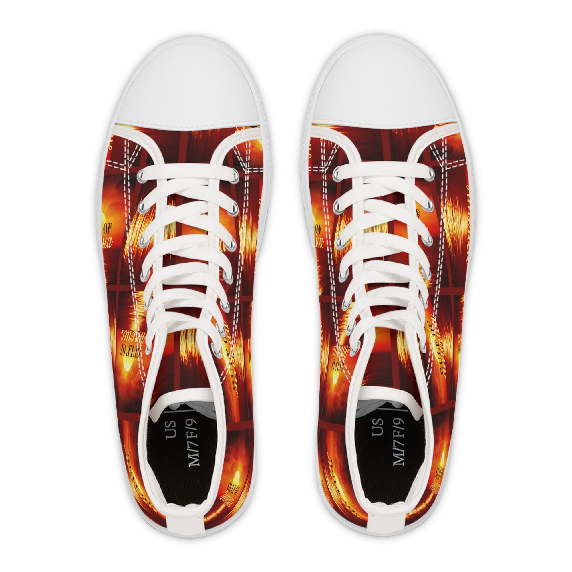 Gulf of America Women's High Top Sneakers - Unique Stylish Footwear Printify