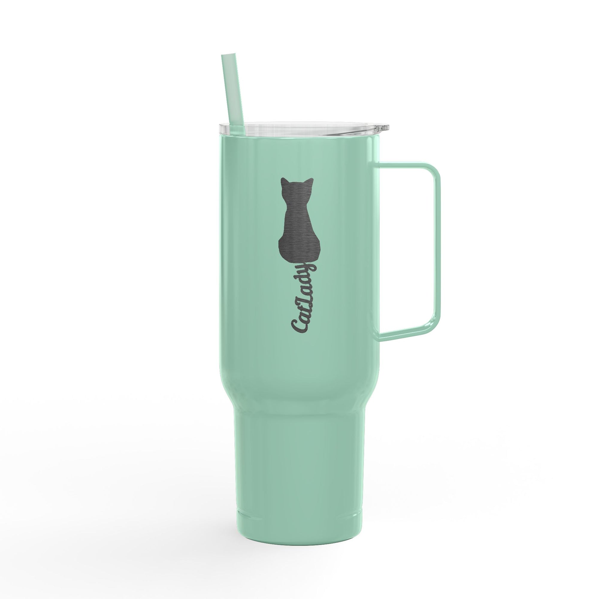 Engraved Cat Lover Insulated 40oz Travel Mug, Stylish Drinkware