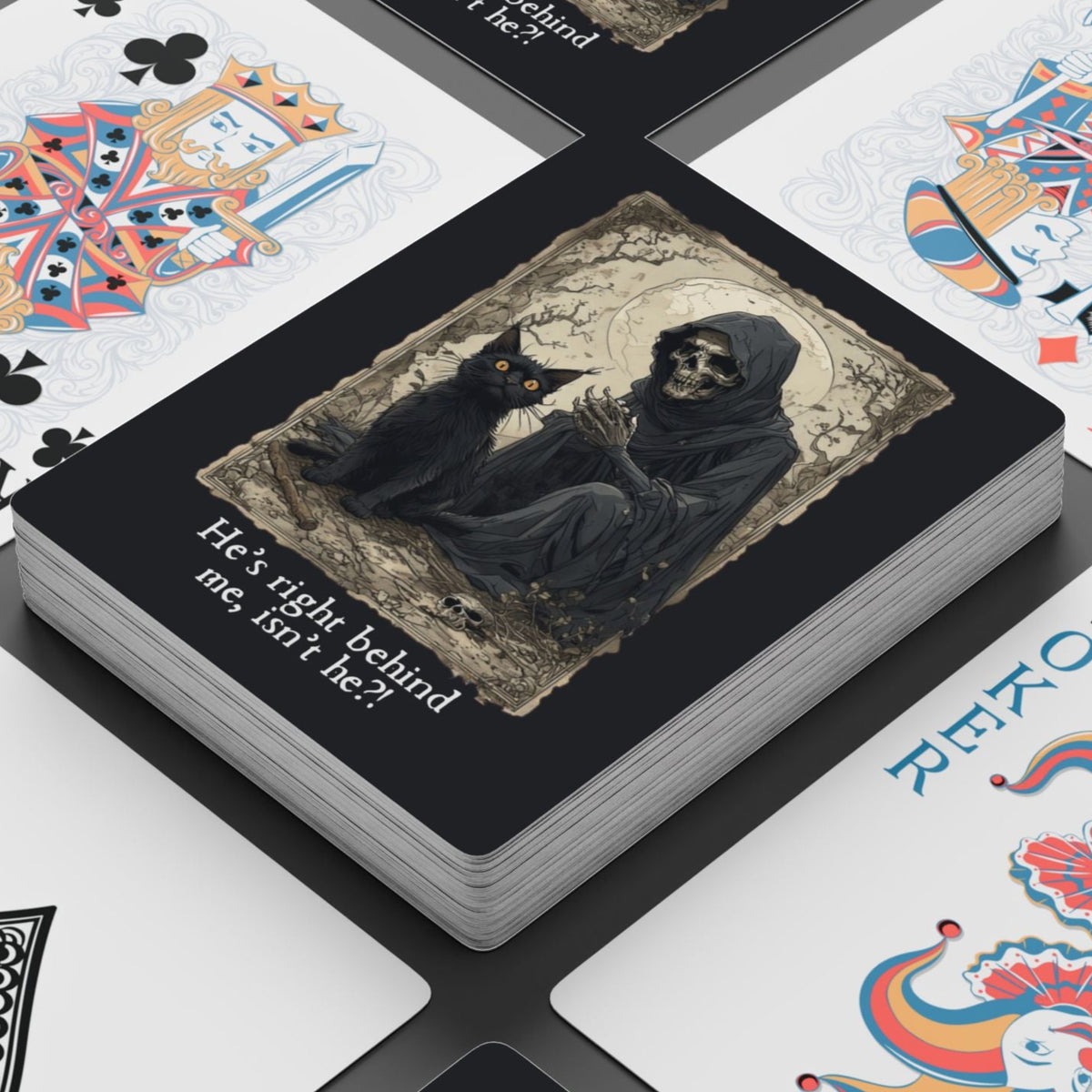 Grim Reaper & Cat Poker Playing Cards