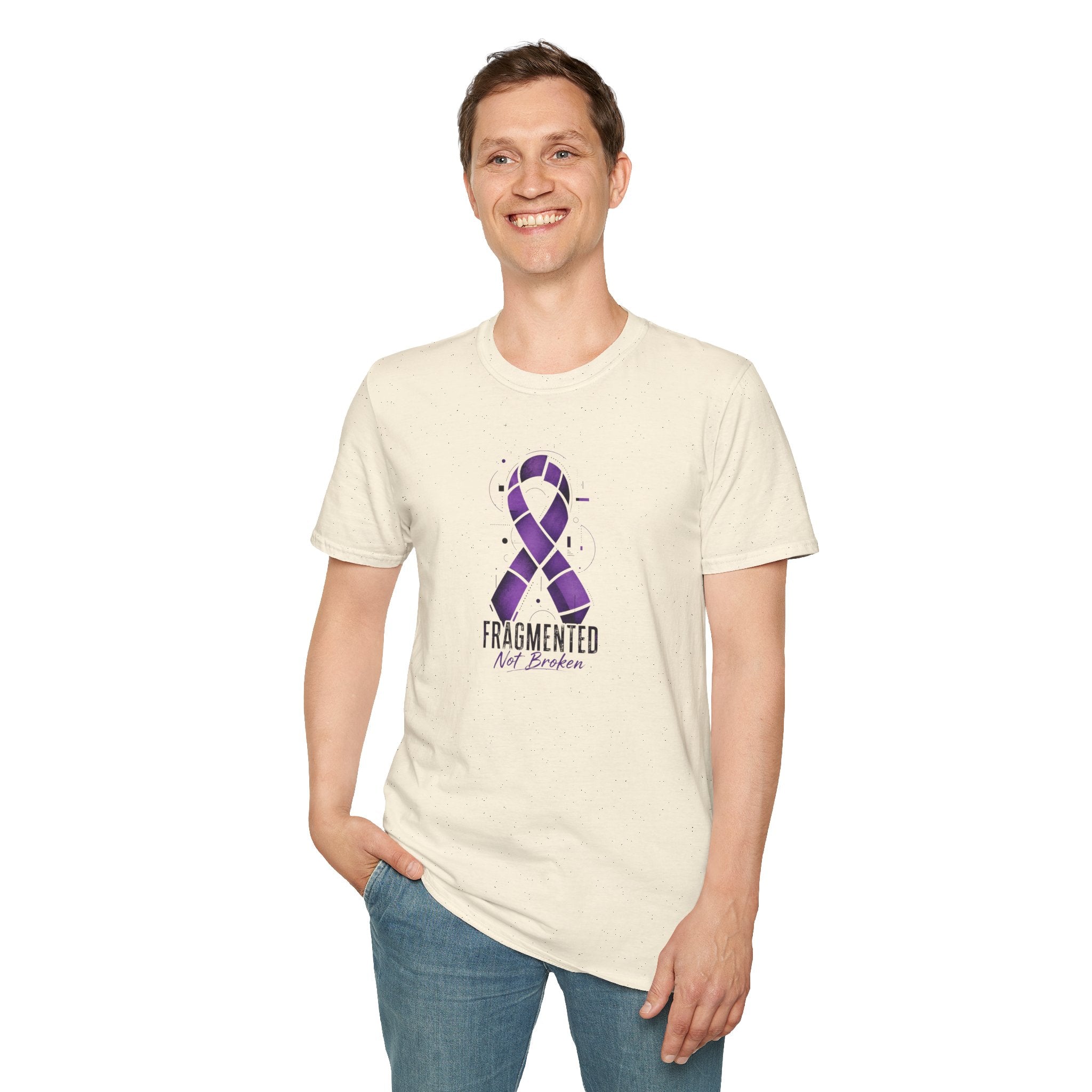 Fragmented, Not Broken Epilepsy Awareness T-Shirt | Purple Ribbon Unisex Graphic Tee