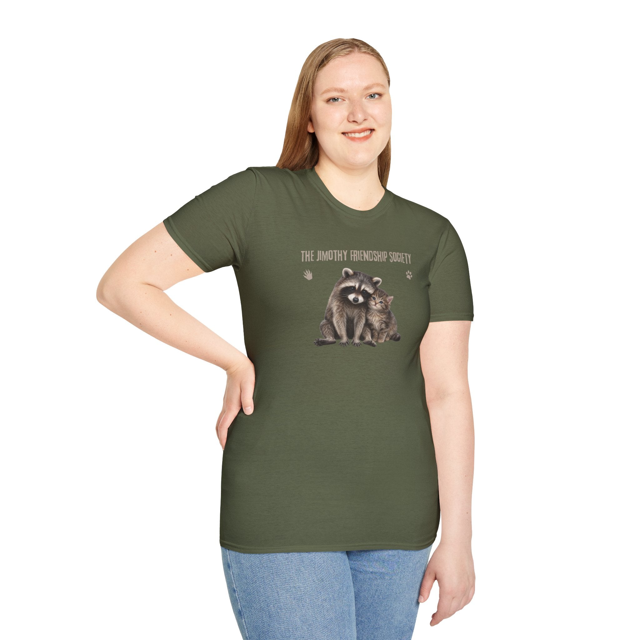 The Jimothy Friendship Society T-Shirt | Raccoon and Kitten Tee