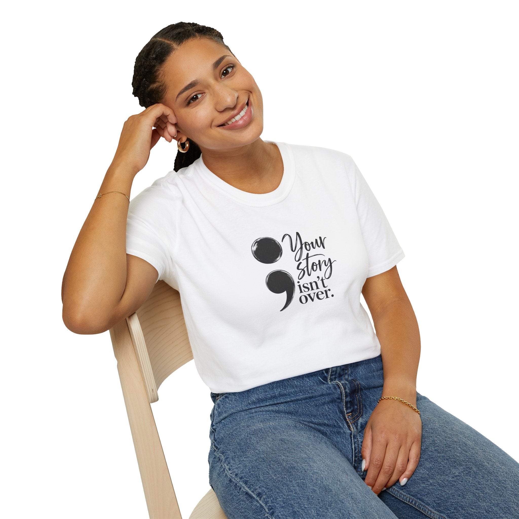 Your Story Isn’t Over Semicolon T-Shirt | Suicide Awareness & Mental Health Tee