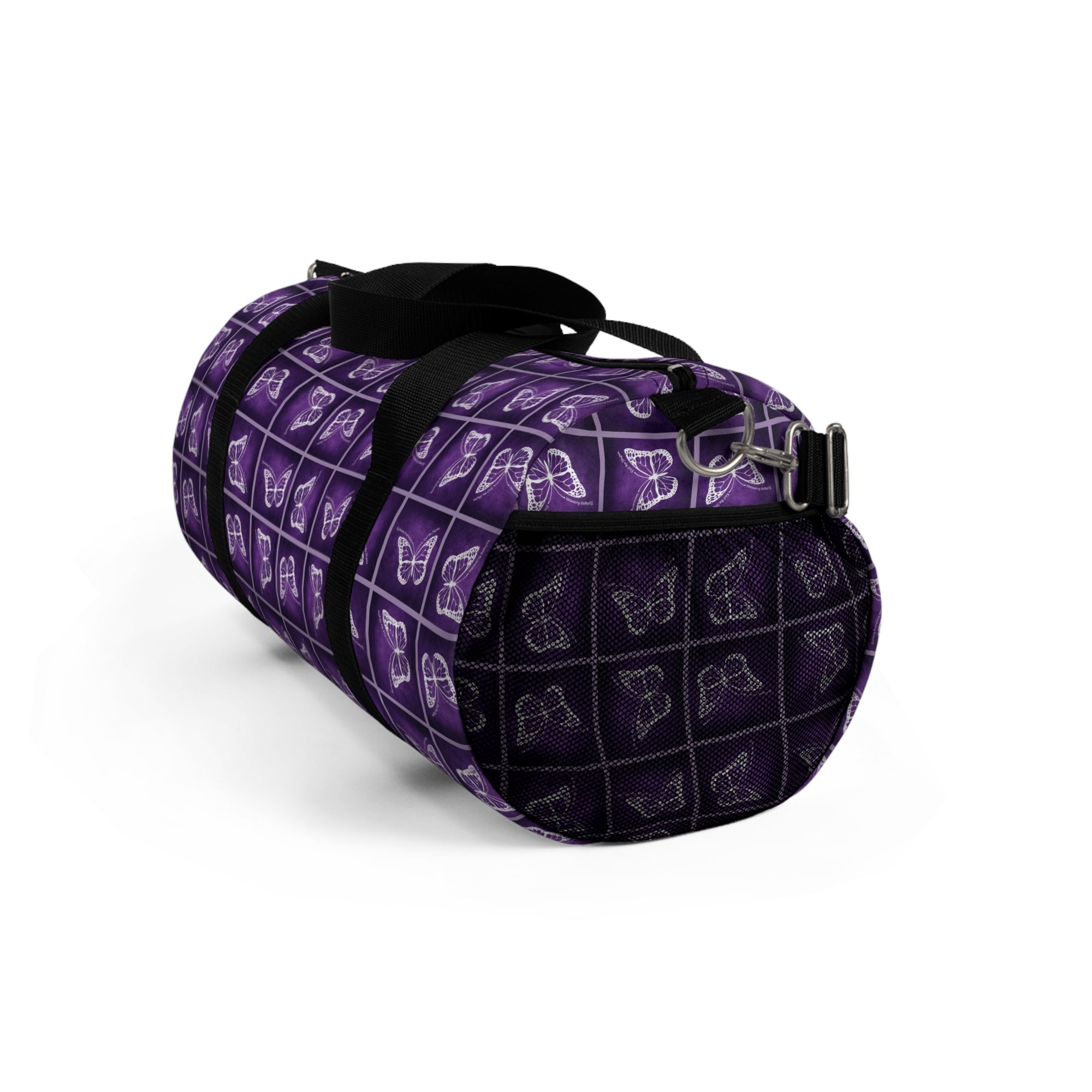 Purple Butterfly Pattern Duffel Bag