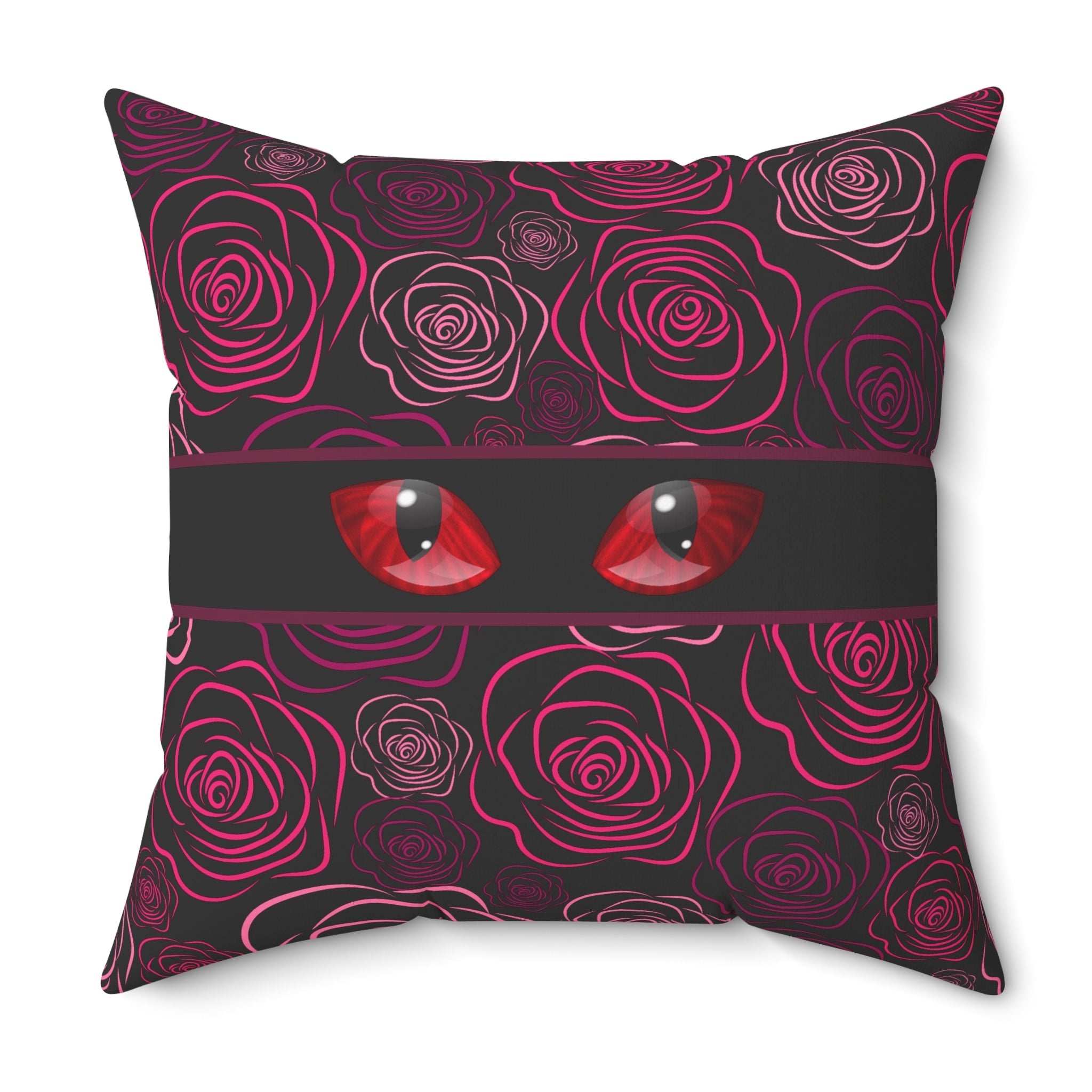 Moody Rose Cat Eyes Throw Pillow