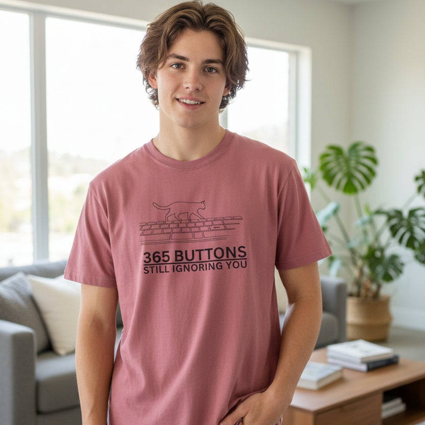 365 Buttons Still Ignoring You – Cat Keyboard T-Shirt