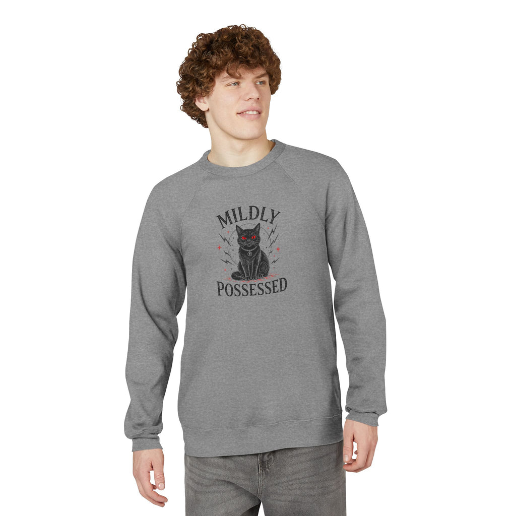 Mildly Possessed Black Cat Raglan Sweatshirt