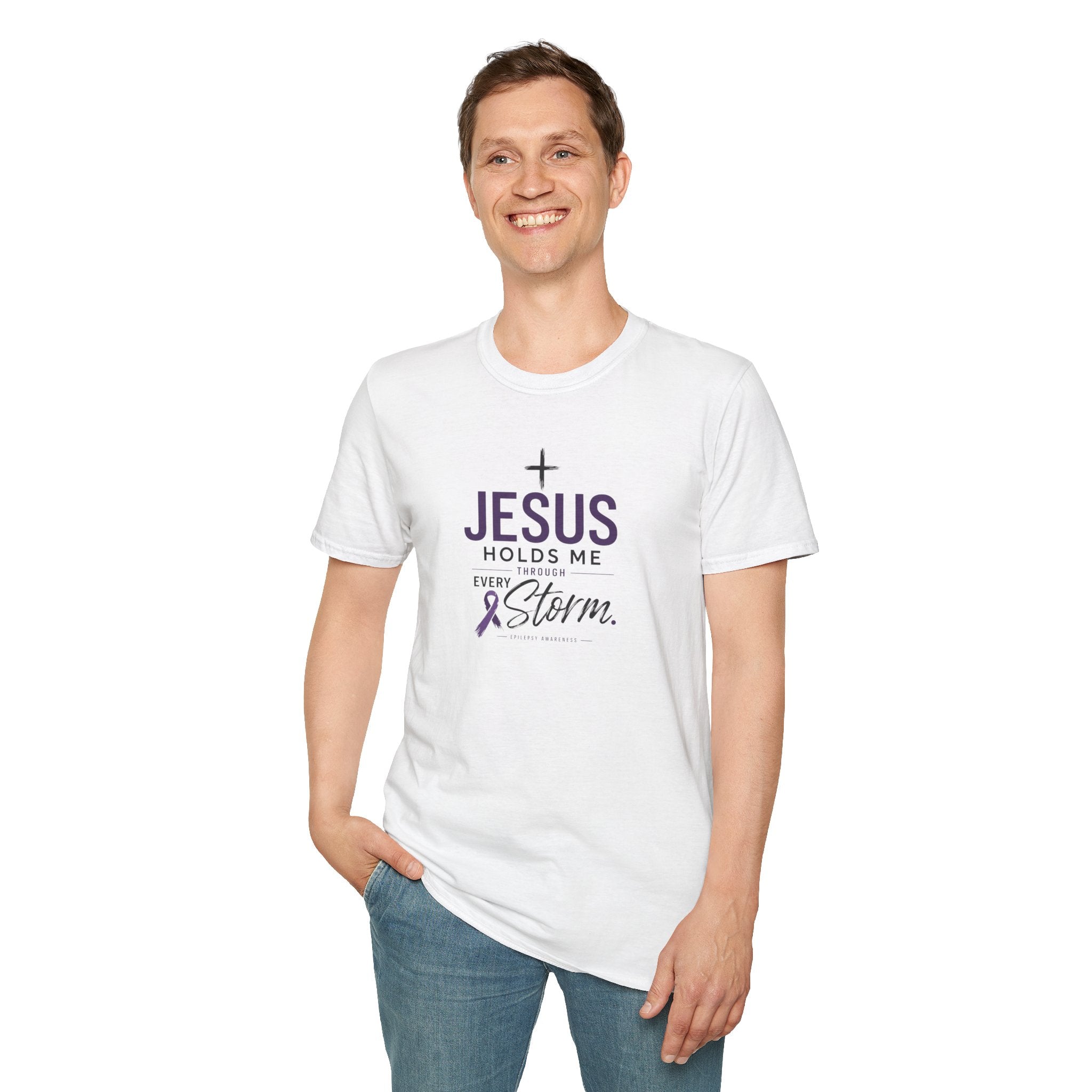 Jesus Holds Me Through Every Storm Epilepsy Awareness T-Shirt