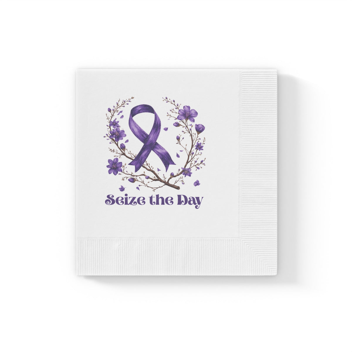 Purple Floral Seize the Day Napkins – Perfect for Celebrations