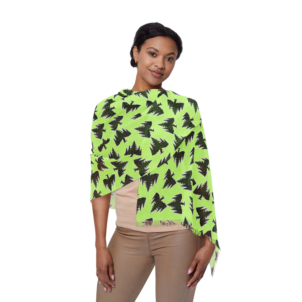 Bigfoot & Black Cat Hide-and-Seek Forest Scarf