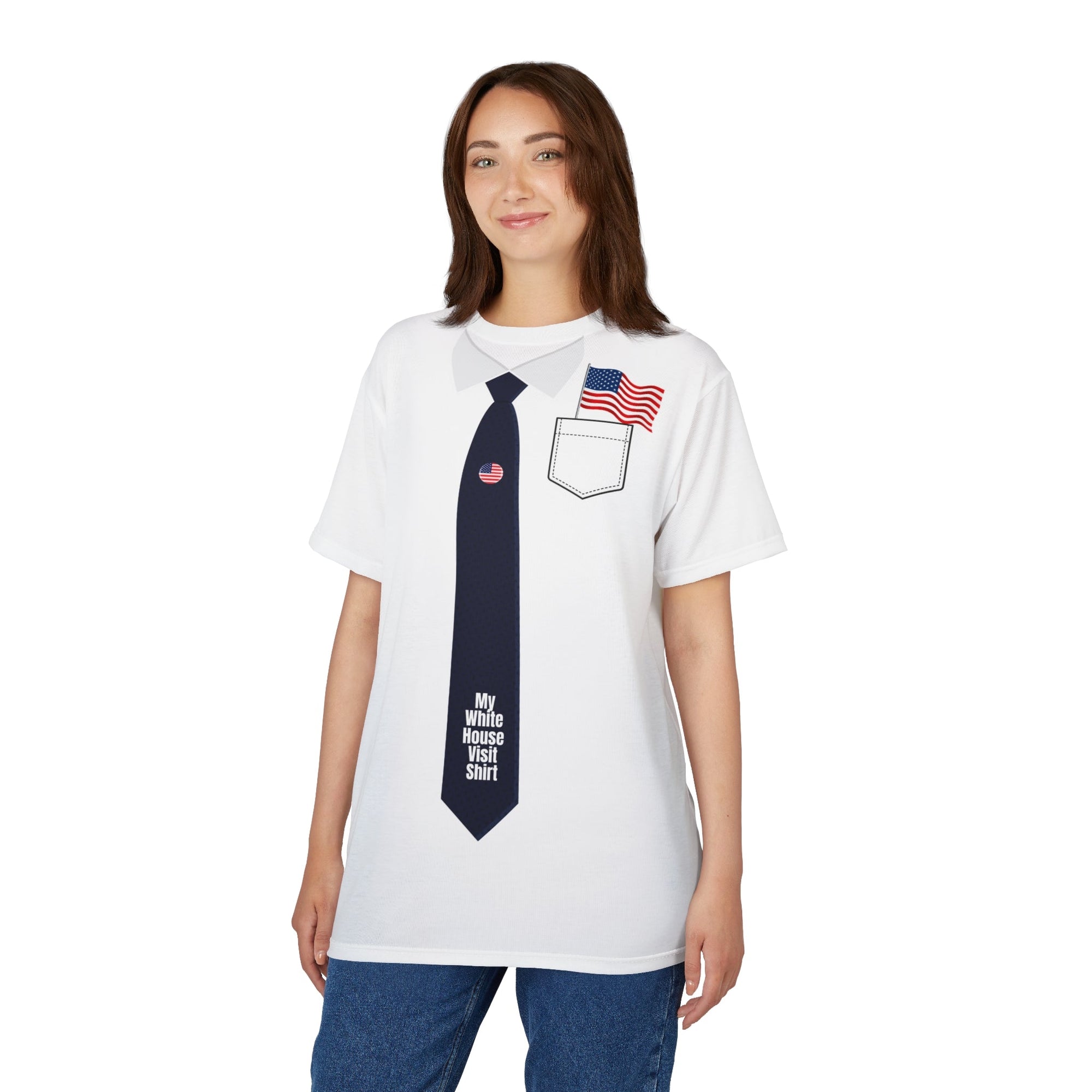 My White House Visit Shirt with American Flag Design Printify
