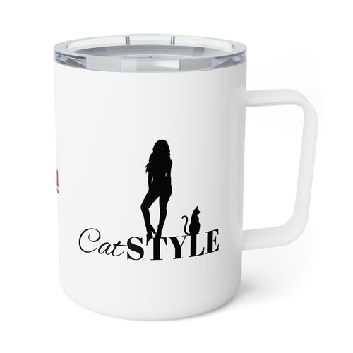 Photo depicting the ​Cat Style Insulated Coffee Mug, 10oz from EpiAl's Shop.
