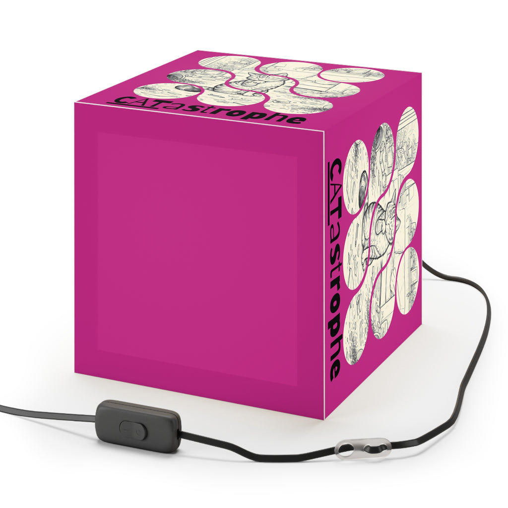 CATastrophe Cat Cube Lamp – Funny Cat Lover Accent Lamp