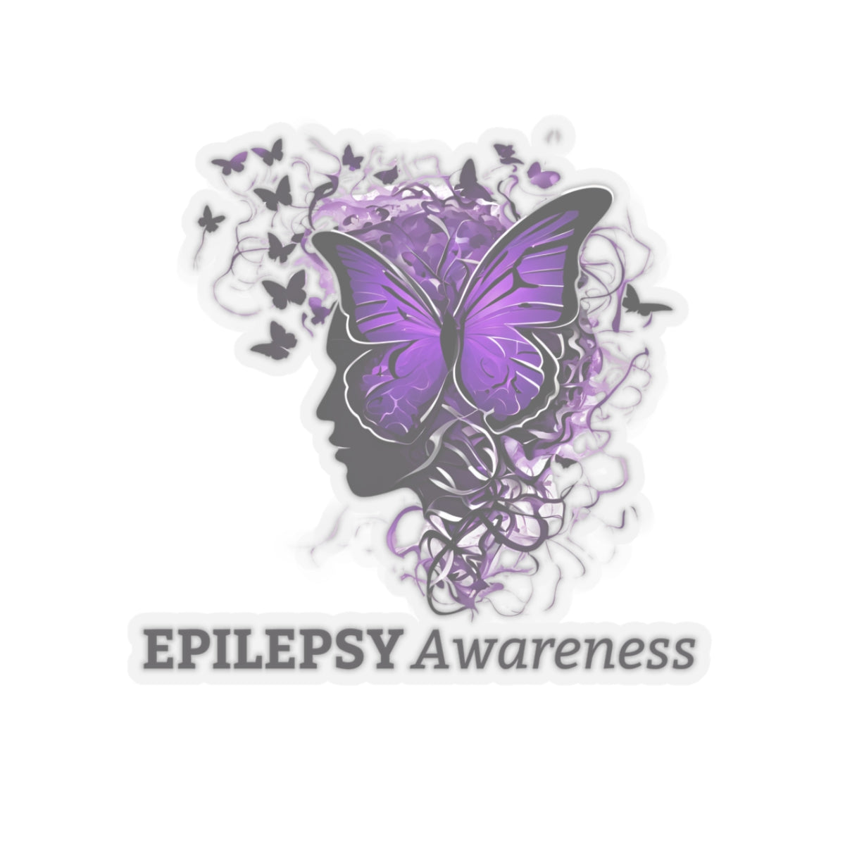 Photo depicting the ​Epilepsy Awareness Kiss-Cut Stickers from EpiAl's Shop.