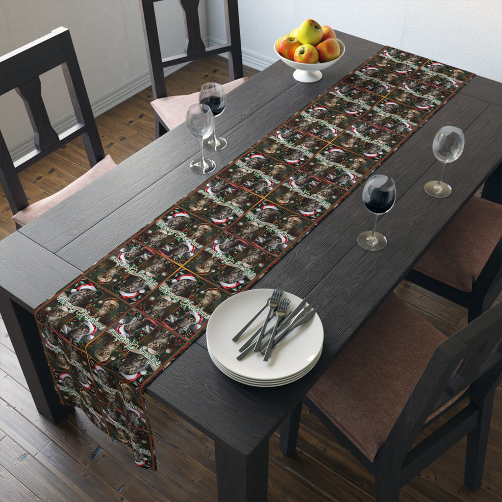 Meowy Christmas Festive Table Runner