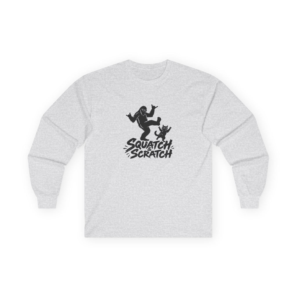 Squatch Scratch Long Sleeve Tee — Bigfoot Graphic Shirt