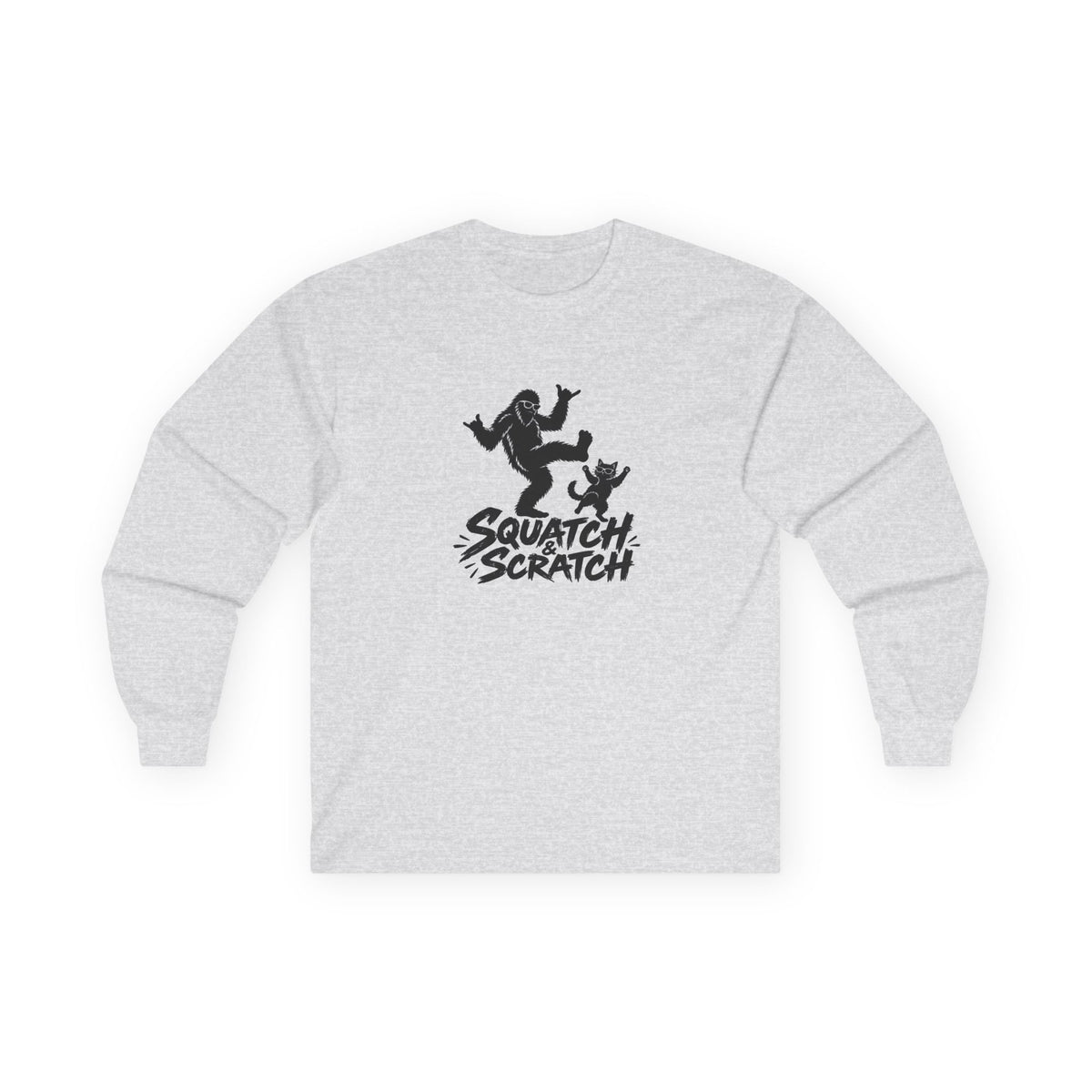 Squatch Scratch Long Sleeve Tee — Bigfoot Graphic Shirt
