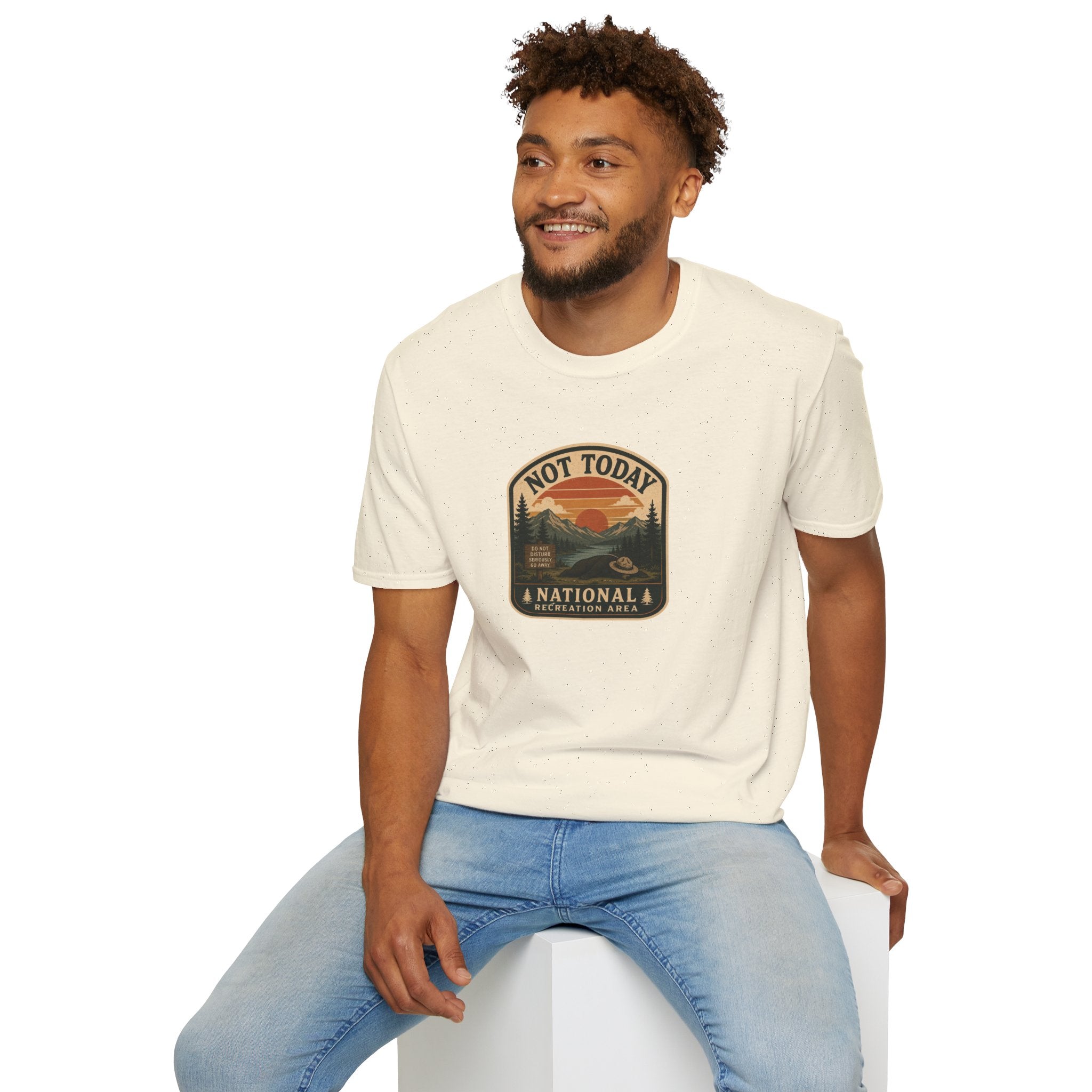 Not Today National Recreation Area Unisex T-Shirt | Funny Retro Outdoors Graphic Tee