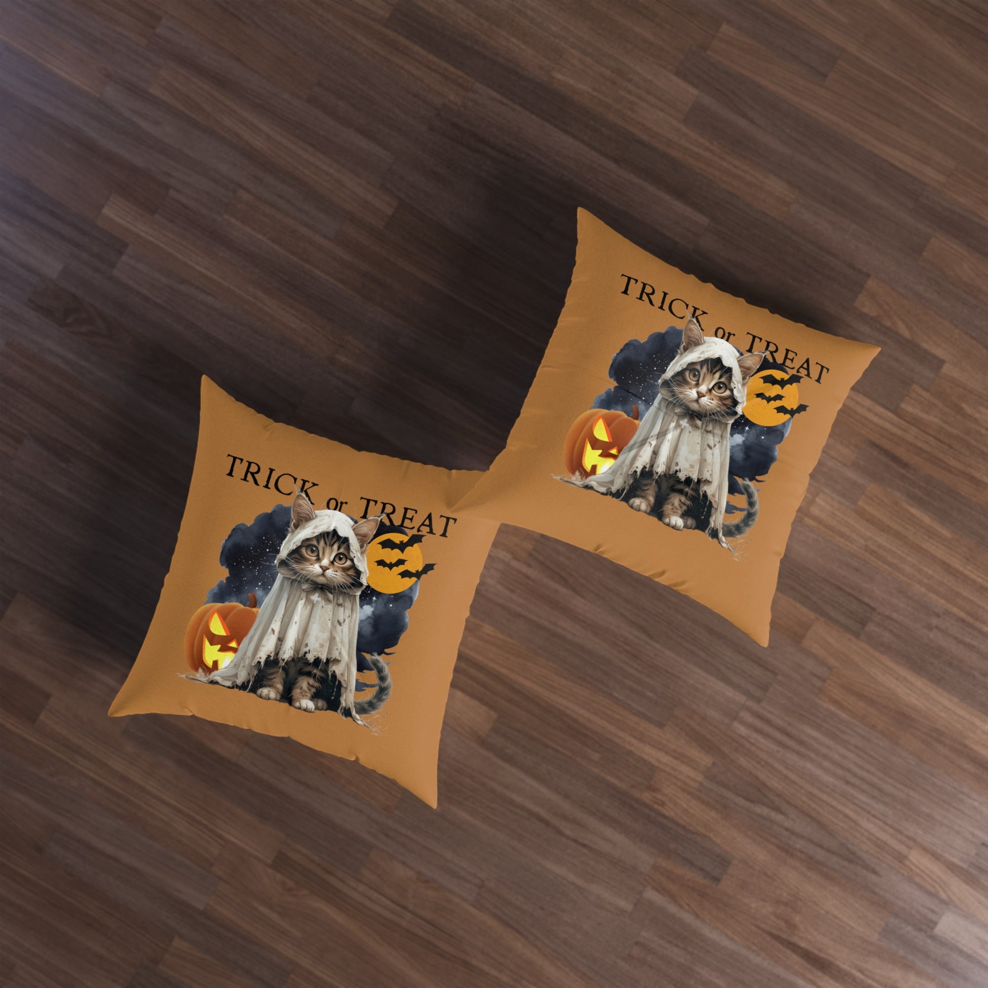 Halloween Cat Floor Pillow, Square