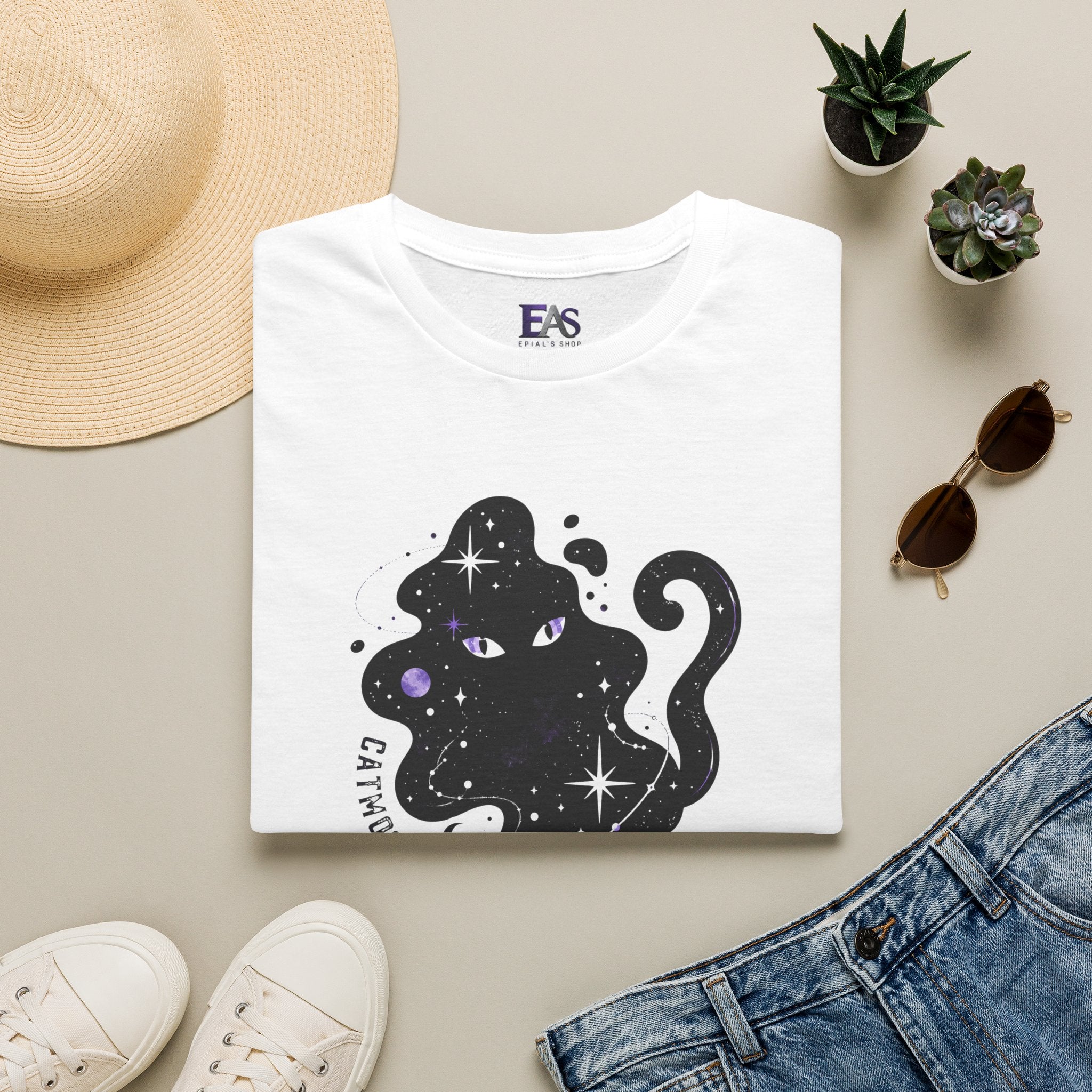 Catmosphere Cosmic Cat T-Shirt | Celestial Black Cat Graphic Tee
