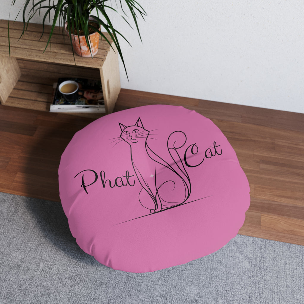 Whimsical Phat Cat Tufted Floor Pillow