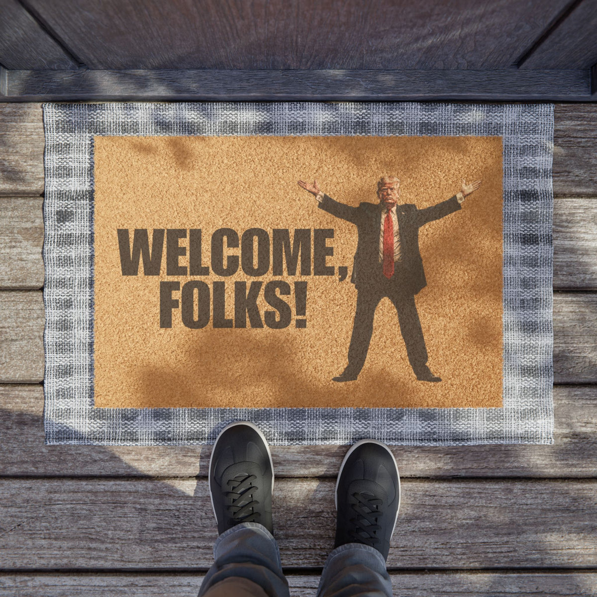 Trump Welcome Folks Doormat - Adds Humor to Your Home