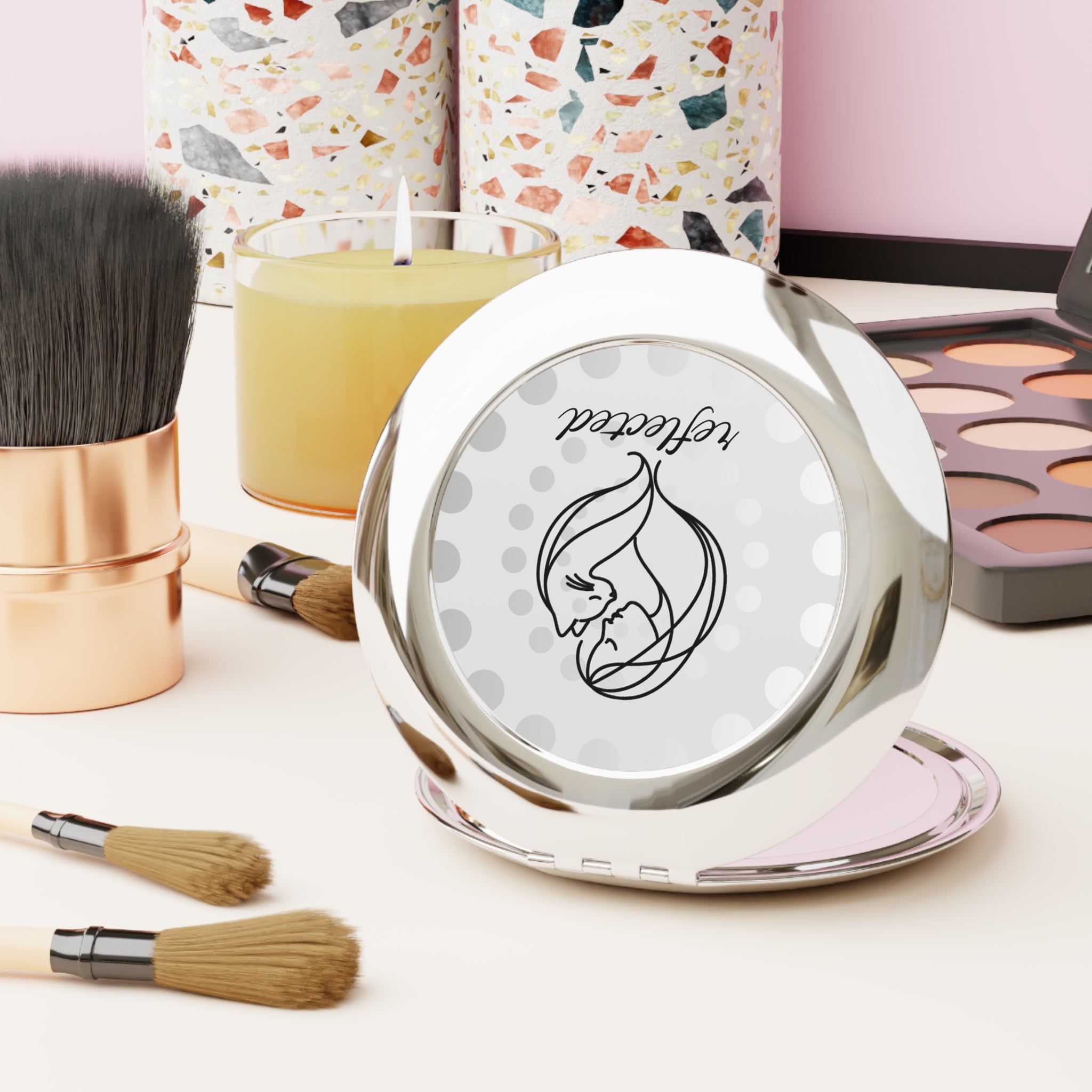 Reflected Compact Mirror | Cat Lover Pocket Mirror