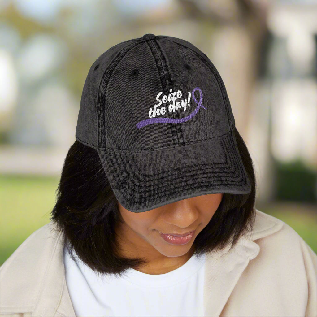 Seize the Day Vintage Style Cap (Embroidery)