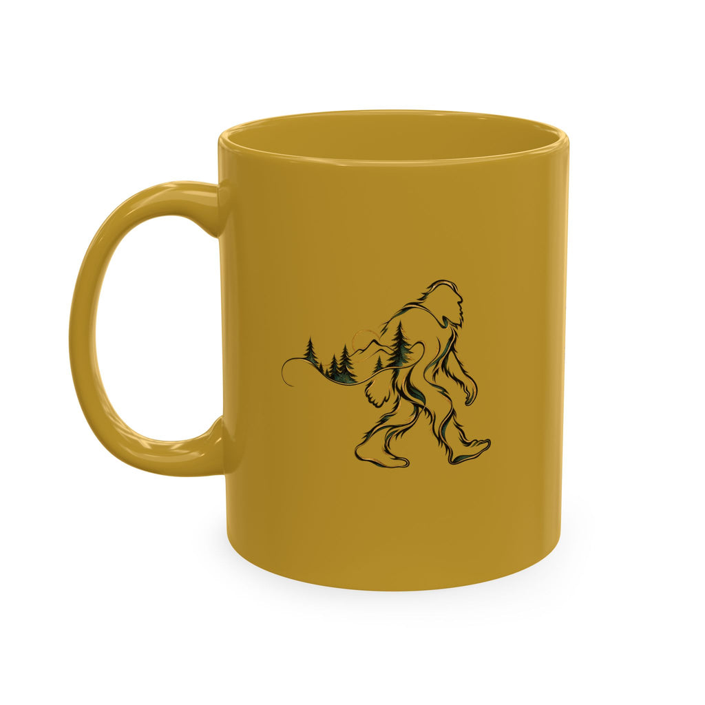 Bigfoot Wilderness Ceramic Mug | Sasquatch Mountain & Forest Coffee Cup | 11oz