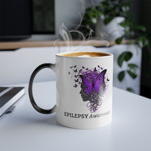 Photo depicting the ​Epilepsy Awareness Color Morphing Mug, 11oz from EpiAl's Shop.