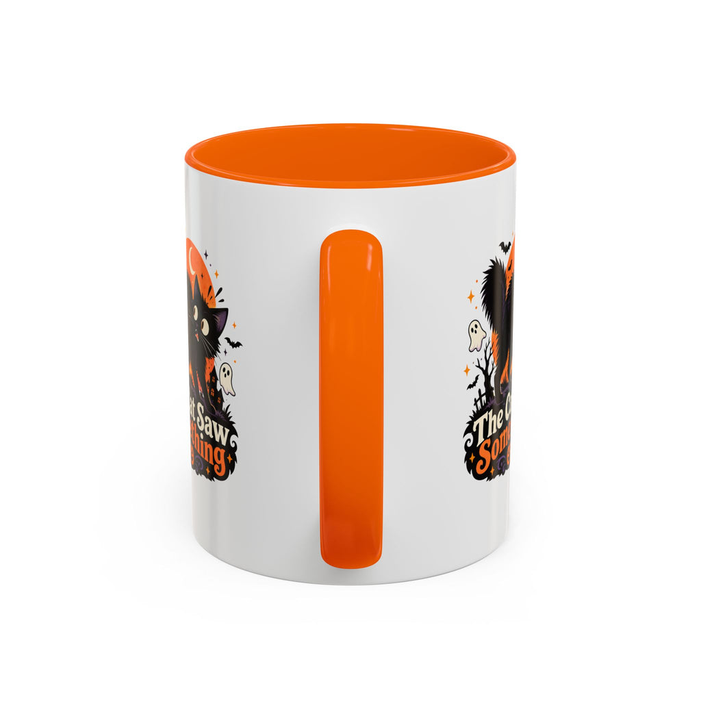 The Cat Saw Something Halloween Black Cat Accent Mug