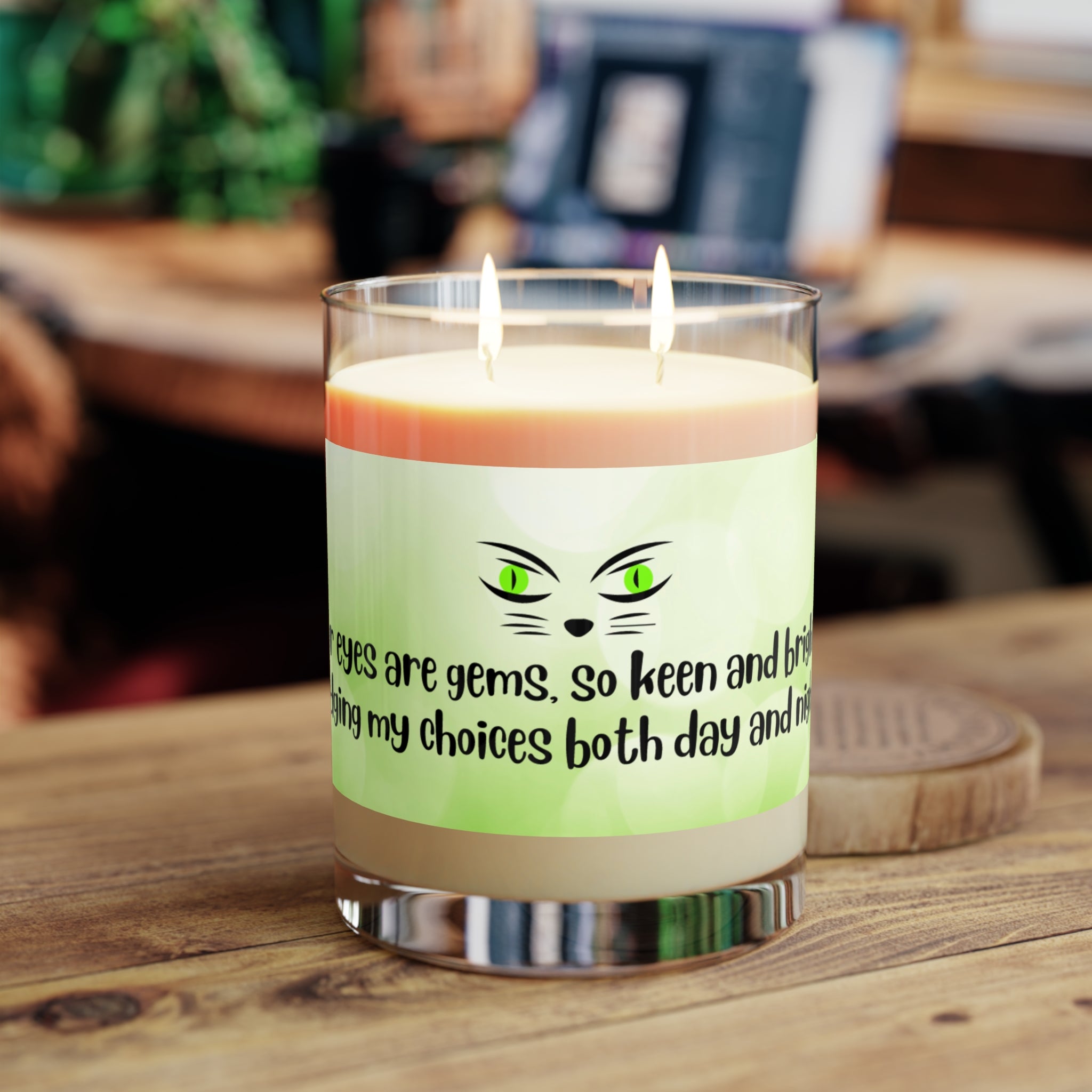 Photo depicting the ​Judging Eyes Scented Candle - Full Glass, 11oz from EpiAl's Shop.