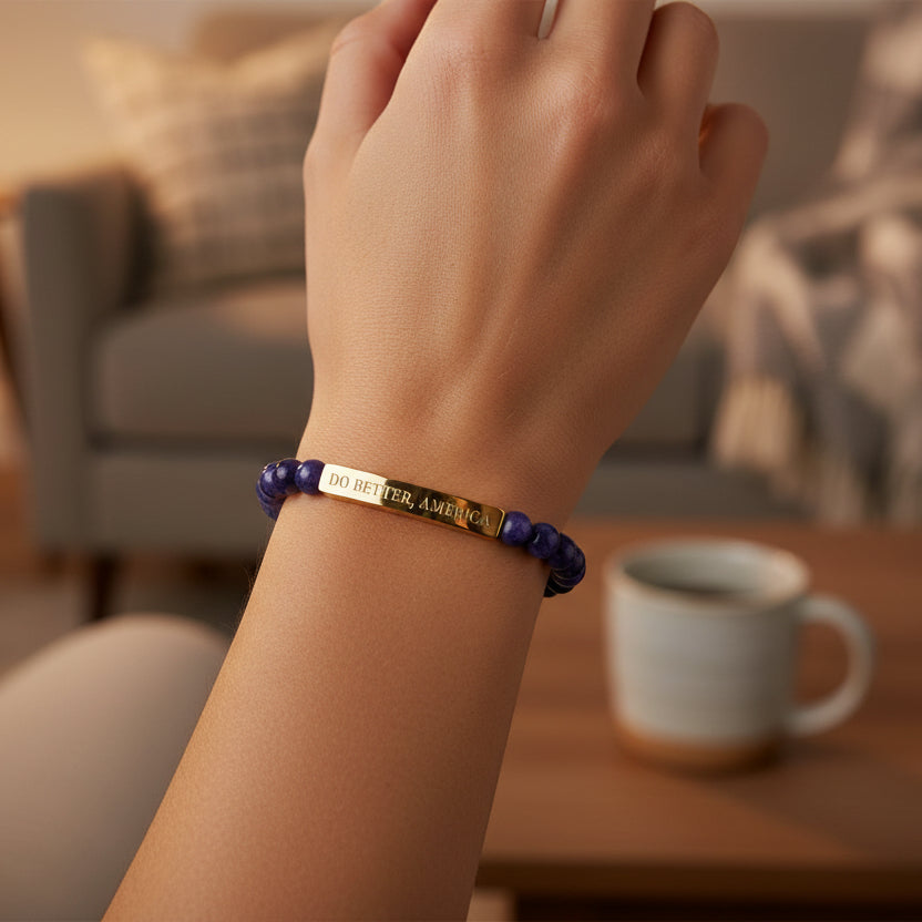 Do Better, America Bracelet – Engraved Stainless Steel Stretch Bracelet