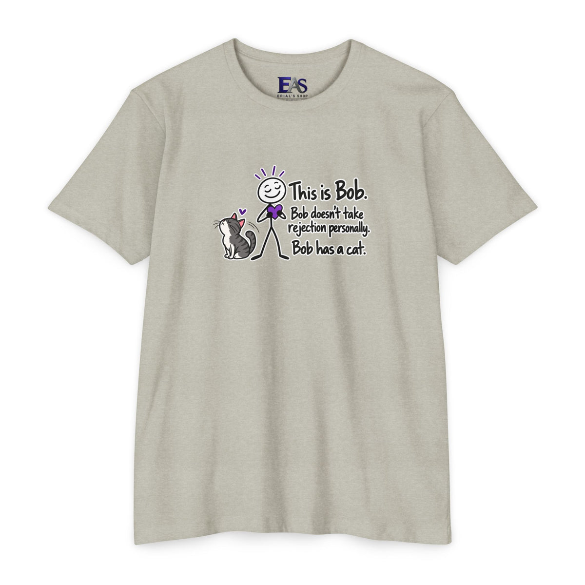 This Is Bob. Bob Has a Cat. Funny Cat Lover T-Shirt | Cat Humor Tee