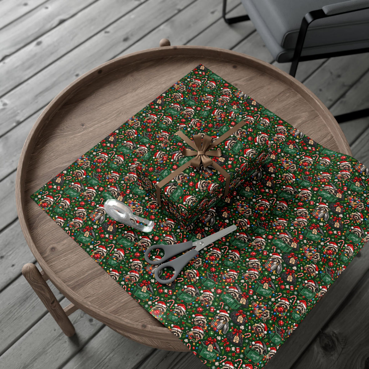 Jimothy’s Merry Trashmas Raccoon Christmas Wrapping Paper