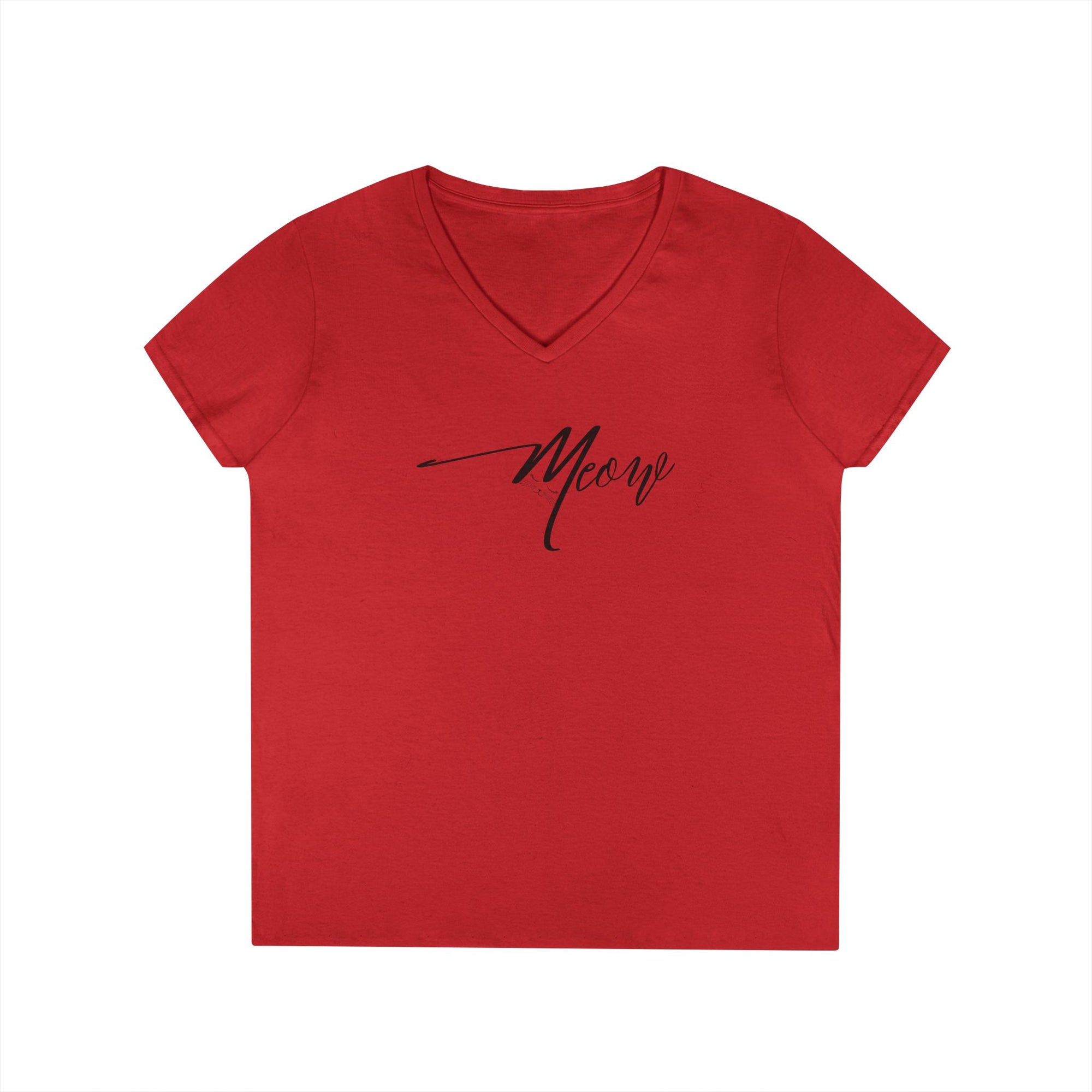 Stylish Meow Ladies' V-Neck T-Shirt, Cute Cat Lover Gift