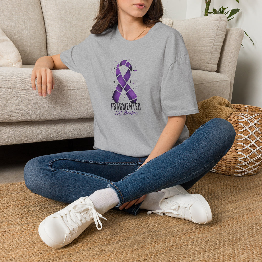 Fragmented, Not Broken Epilepsy Awareness T-Shirt | Purple Ribbon Unisex Graphic Tee