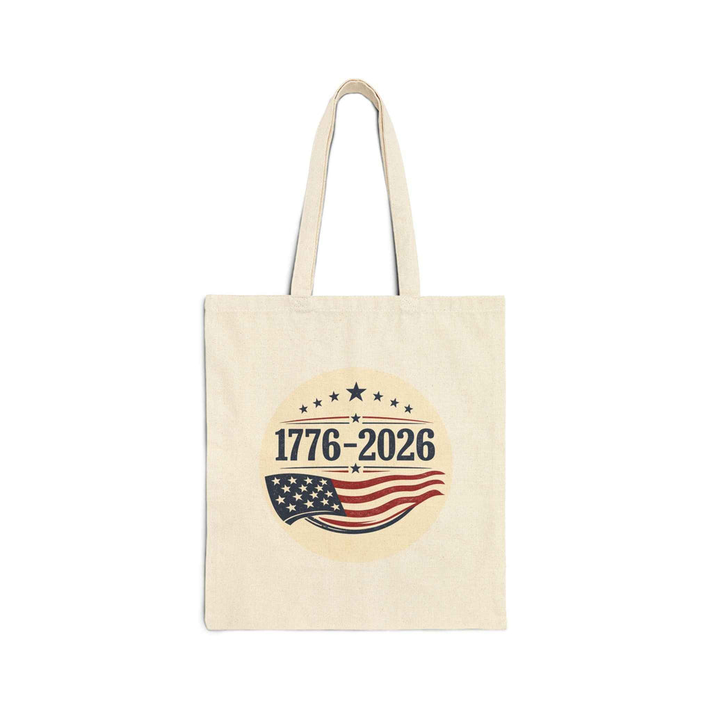 1776–2026 Patriotic Canvas Tote Bag | Vintage Americana USA Carryall