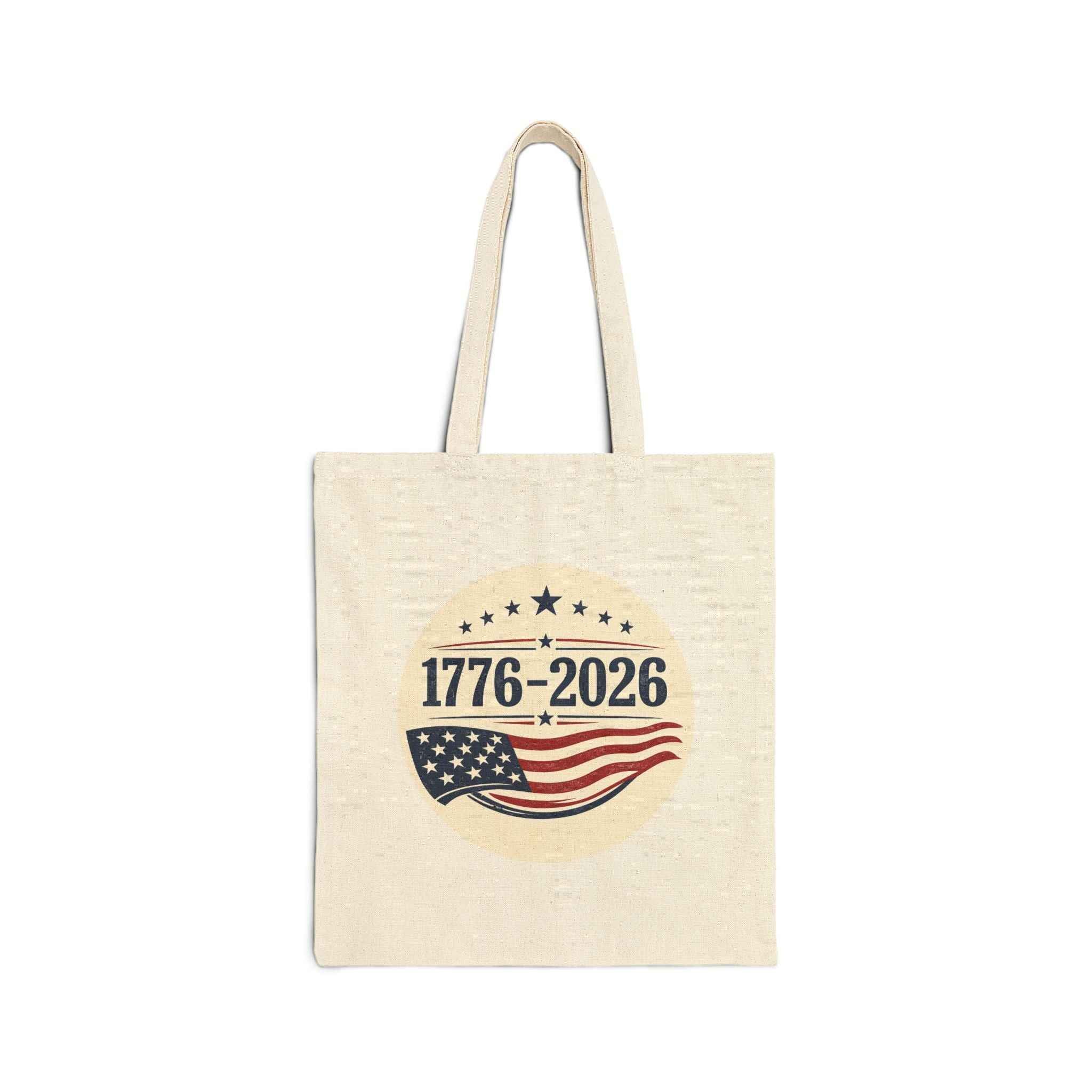 1776–2026 Patriotic Canvas Tote Bag | Vintage Americana USA Carryall
