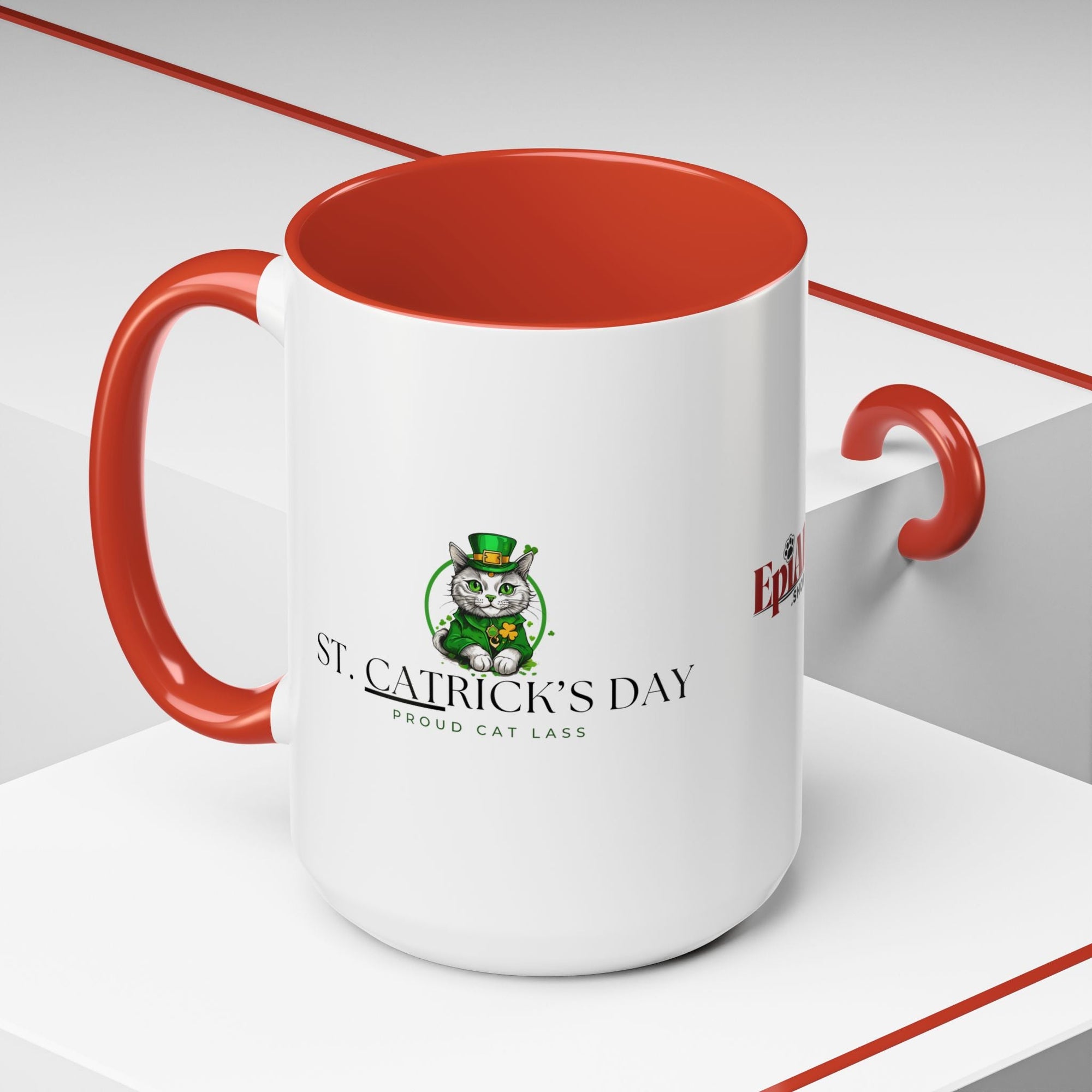 St. Patrick's Day Cat Coffee Mug - Proud Cat Lass Design Printify
