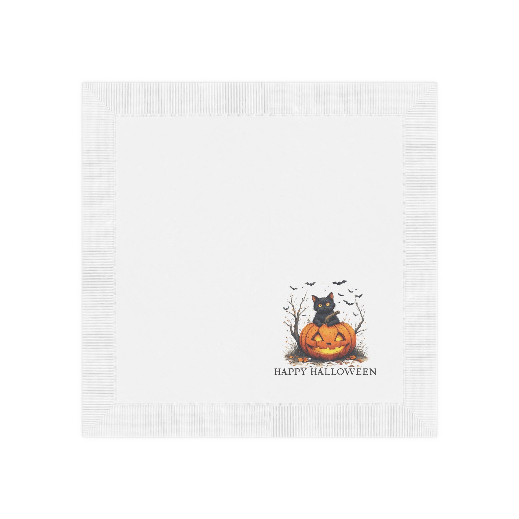 Halloween Napkins with Cat and Pumpkin Design - Paper Products, Napkins - EpiAl's Shop