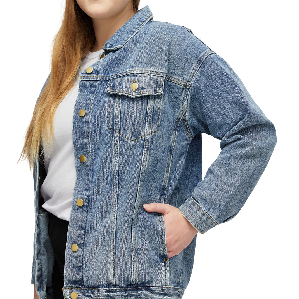 Executive Cat Lady Denim Jacket | Oversized Cat Lover Jean Jacket