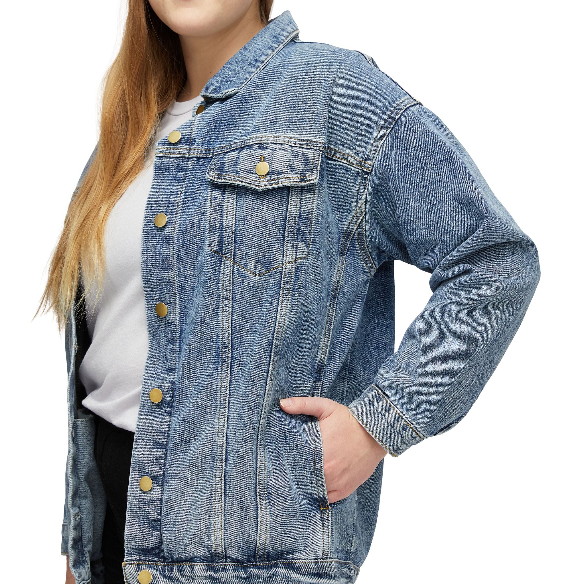 Executive Cat Lady Denim Jacket | Oversized Cat Lover Jean Jacket